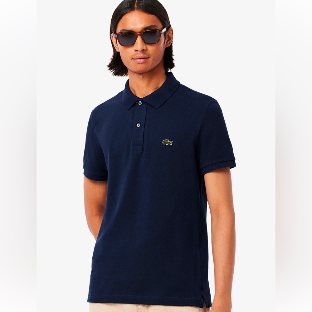 Men's Slim Fit Lacoste L.12.12 Piqué Polo - Navy blue - L